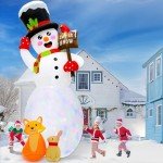 Giant Inflatable Snowman with Rotating LEDs