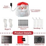 12 Foot Inflatable Santa Claus with LED Lights