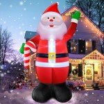 12 Foot Inflatable Santa Claus with LED Lights