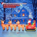 12FT Christmas Inflatable Santa on Sleigh