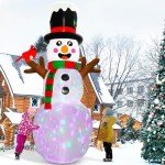 Giant 12FT Inflatable Snowman with Color Lights