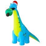 12 FT Inflatable Dinosaur with Santa Hat for Christmas