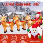 12FT Christmas Inflatable Santa on Sleigh