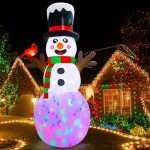 Giant 12FT Inflatable Snowman with Color Lights