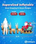 12 ft Inflatable Santa with Reindeer Sleigh Decoration