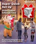 12 ft Inflatable Santa with Reindeer Sleigh Decoration