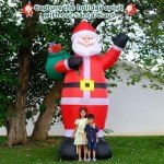 12 FT Inflatable Santa Claus Yard Decoration with LED Lights