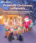 12 ft Inflatable Santa with Reindeer Sleigh Decoration