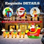 Inflatable Black Santa Claus Sleigh with Reindeer