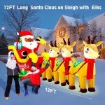 Inflatable Black Santa Claus Sleigh with Reindeer