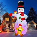 AerWo 14FT Inflatable Snowman Christmas Yard Decor