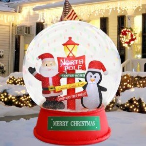 Juegoal 6FT Inflatable Christmas Snow Globe Decor