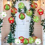 18 Pcs Giant Inflatable Christmas Ball Set