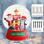 6FT Christmas Inflatable Snow Globe with Santa & Penguin