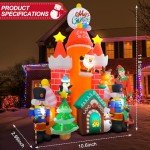 Christmas Inflatable Candy Castle with LED Lights