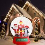 6FT Christmas Inflatable Snow Globe with Santa & Penguin