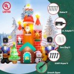 Christmas Inflatable Candy Castle with LED Lights