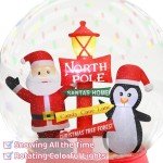 6FT Christmas Inflatable Snow Globe with Santa & Penguin