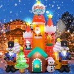 Christmas Inflatable Candy Castle with LED Lights
