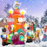 Christmas Inflatable Candy Castle with LED Lights