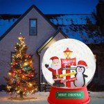 6FT Christmas Inflatable Snow Globe with Santa & Penguin