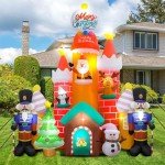Christmas Inflatable Candy Castle with LED Lights