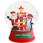 6FT Christmas Inflatable Snow Globe with Santa & Penguin