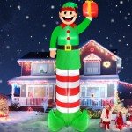 14 Ft Inflatable Christmas Elf with LED Lights