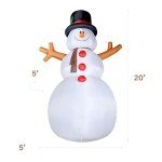 20-Ft Pre-Lit Inflatable Jolly Snowman Decor