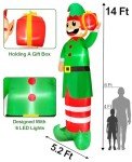 14 Ft Inflatable Christmas Elf with LED Lights