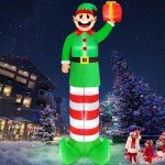 14 Ft Inflatable Christmas Elf with LED Lights