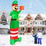 14 Ft Inflatable Christmas Elf with LED Lights