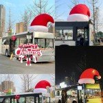 Giant 20Ft Inflatable Christmas Hat with LEDs