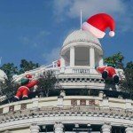 Giant 20Ft Inflatable Christmas Hat with LEDs