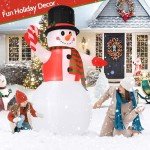 TISEJOY 8 FT Inflatable Snowman with LED Lights