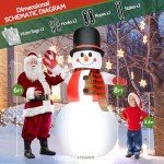 TISEJOY 8 FT Inflatable Snowman with LED Lights