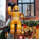 10 FT Gingerbread Inflatable Christmas Decoration with Lights