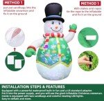 8FT Inflatable Snowman with LED Lights