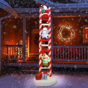 Joliyoou 10FT Christmas Inflatable Ladder Decor