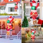 6Ft Climbing Santa and Dog Christmas Inflatable