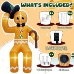 10 FT Gingerbread Inflatable Christmas Decoration with Lights