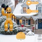 10 FT Gingerbread Inflatable Christmas Decoration with Lights
