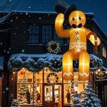 10 FT Gingerbread Inflatable Christmas Decoration with Lights
