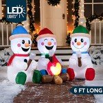 Inflatable Snowman and Campfire Christmas Decoration Set