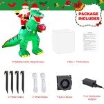 Giant 7FT Inflatable Santa Dinosaur Holiday Decor
