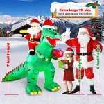 Giant 7FT Inflatable Santa Dinosaur Holiday Decor