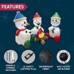 Inflatable Snowman and Campfire Christmas Decoration Set