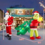 6FT Light-Up Green Monster Christmas Inflatable Decor
