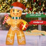 8FT Inflatable Gingerbread Man with LED Lights
