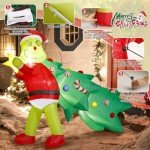 6FT Light-Up Green Monster Christmas Inflatable Decor